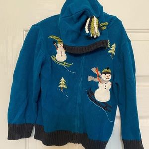 Gymboree snowman sweater hoodie. 4T